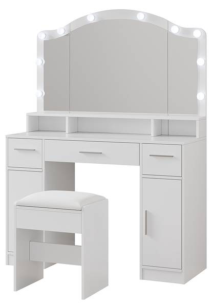 Coiffeuse Lumira 54731 Blanc - Bois manufacturé - 110 x 151 x 40 cm