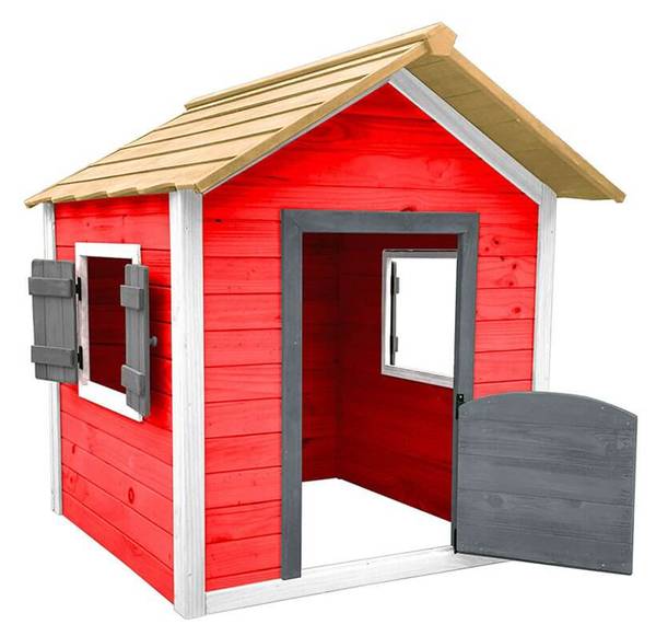 Spielhaus DAS KLEINE SCHLOSS Rot - Holz teilmassiv - 101 x 128 x 106 cm
