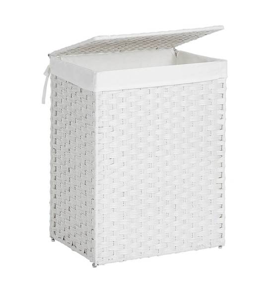 Wäschekorb aus Polyrattan Libreville Weiß