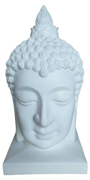 Buddha-Kopf 60 cm Weiß - Polyresin - 37 x 67 x 37 cm