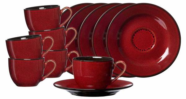 Espresso-Set Gambia 12-teilig Rot
