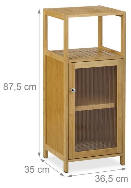 Bambus Badezimmerschrank Braun - Bambus - Holzwerkstoff - Kunststoff - 37 x 88 x 35 cm