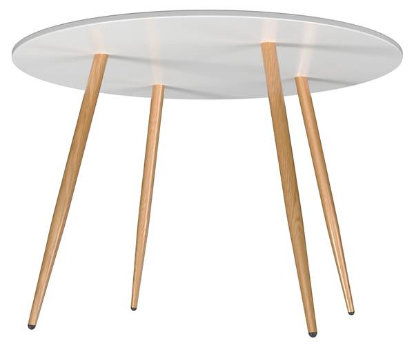 Esstisch JOHN Weiß - Holzwerkstoff - Metall - 90 x 75 x 90 cm