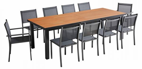 Gartenmöbel Melbourne Braun - Metall - 100 x 76 x 320 cm