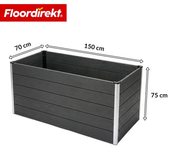 Hochbeet Kasos Grau - Holzverbundwerkstoff - 150 x 75 x 70 cm