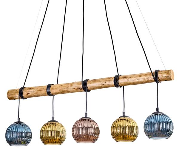 Pendelleuchte Cesaro Blau - Gold - Holzwerkstoff - Metall - 34 x 150 x 100 cm
