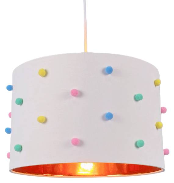 Hängelampe Kinderzimmer Bommeln Grün - Weiß - Gelb - Polyester - Eisen - 35 x 130 x 35 cm