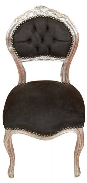 Stuhl LOUIS XVI Schwarz - Multicolor - Silber