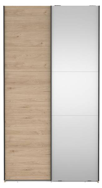 Schiebetürenschrank Como (2-türig) Braun - Holzwerkstoff - Textil - 119 x 221 x 67 cm