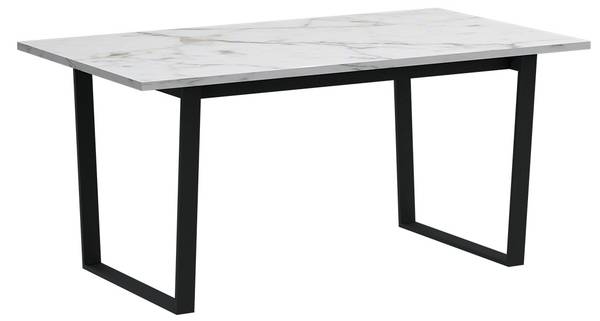 Eettafel Amble wit - deels massief hout - 160 x 74 x 90 cm