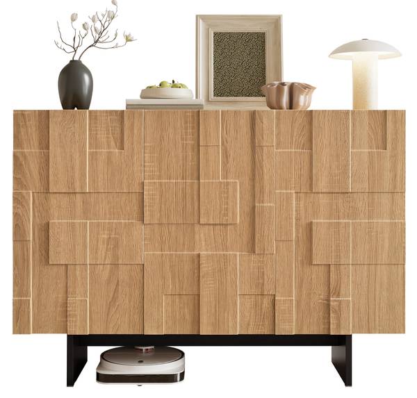 Dressoir MUTIM  Ⅱ bruin - plaatmateriaal op houtbasis - 34 x 76 x 105 cm