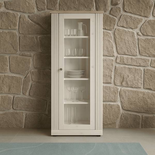 Kast COUNTRY wit - plaatmateriaal op houtbasis - 72 x 192 x 44 cm