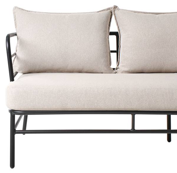 Sitzgruppe PONZONE 3-tlg Beige - Schwarz - Metall - 79 x 80 x 79 cm