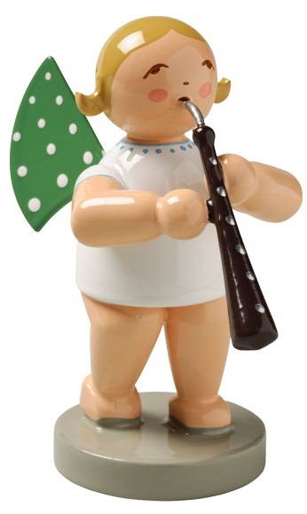 Holzfigur Grünhainichener Engel Braun - Holzwerkstoff - 3 x 6 x 3 cm