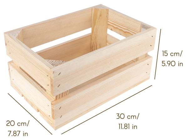 Holzkiste Latten Beige - 20 x 15 x 30 cm