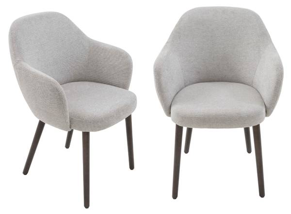 Bridge Sessel ERNEST 2er Set Grau - Hellgrau