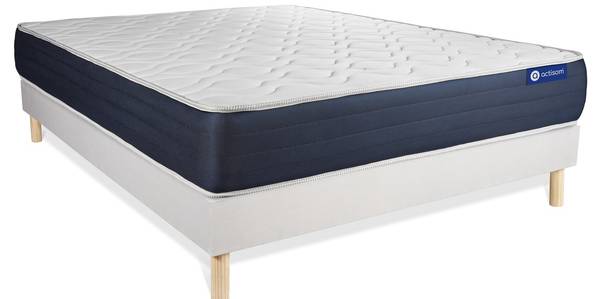 Bettgestell und Matratze Actimemo sleep Braun - Weiß - 210 x 160 cm