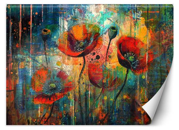 Fotobehang abstracte bloemen klaprozen 150 x 105 cm