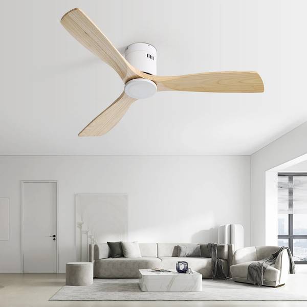 Deckenventilator CD335 Beige - Holzwerkstoff - 132 x 25 x 132 cm