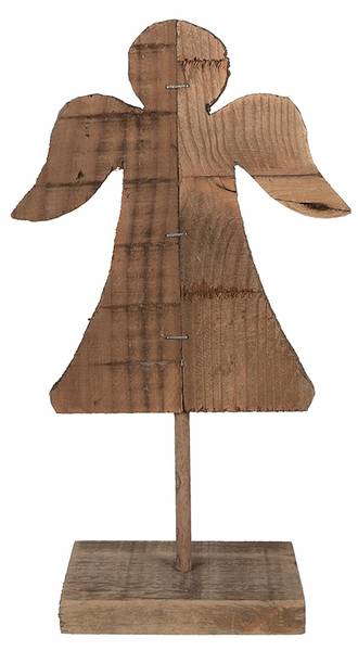 Dekorationsfigur Engel Xmas&Sergio Braun - Holzwerkstoff - 8 x 30 x 18 cm