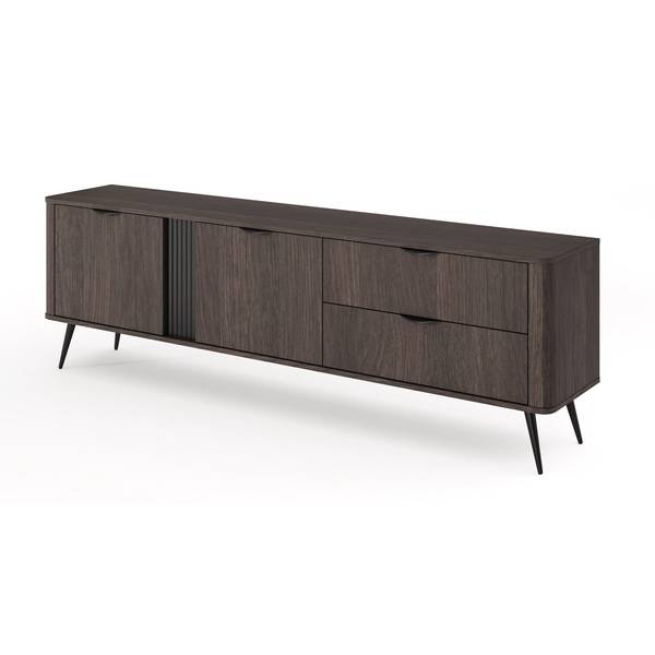 TV-Lowboard VERIS Braun - Stahl - Melamin - 196 x 62 x 38 cm