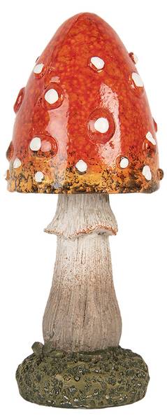 Decoratie Beeld Paddenstoel Deco&Alcolm rood - kunststof - 5 x 12 x 5 cm