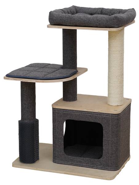 Kratzbaum Tapei Grau - Holzwerkstoff - 58 x 84 x 38 cm