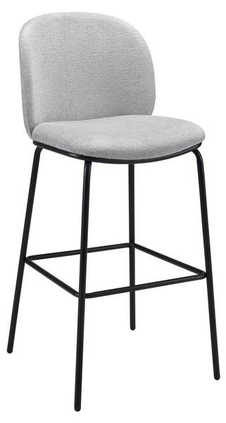 Barhocker MALEA Grau - Metall - Massivholz - Textil - 46 x 103 x 53 cm