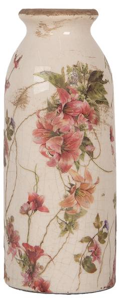 Vase Declan Beige - Keramik - 8 x 20 x 8 cm