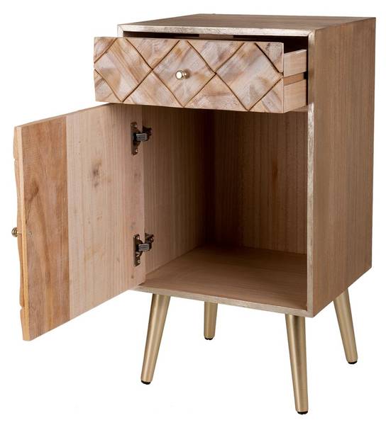 Nachttisch Masaya Braun - Massivholz - 40 x 71 x 35 cm