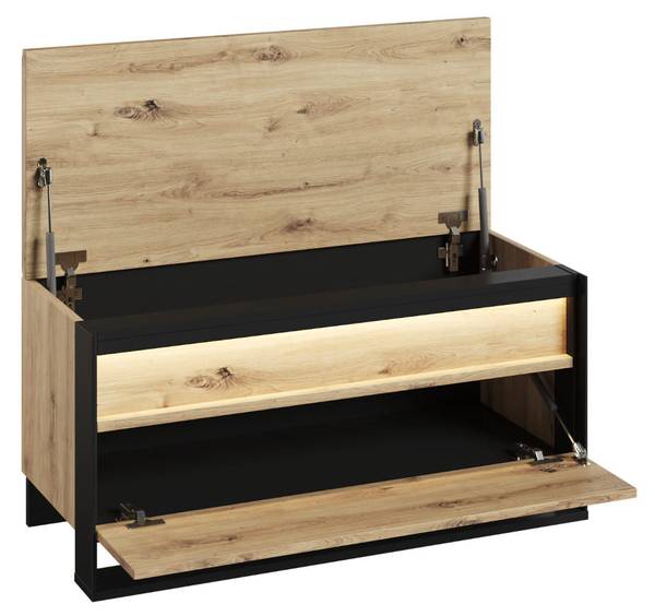 Garderobe Quant 3_5-tlg. Schwarz - Braun - Holzwerkstoff - 184 x 182 x 40 cm