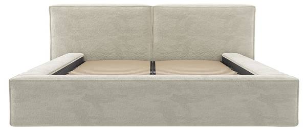 Bett mit Bettkasten TIMANO Beige - Textil - 206 x 90 x 249 cm