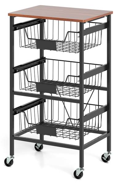 Servierwagen WO79568DE Schwarz - Holzwerkstoff - 31 x 74 x 42 cm