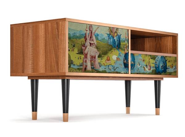 TV-Lowboard T3 Walnuss Grün - Holzwerkstoff - 115 x 59 x 48 cm