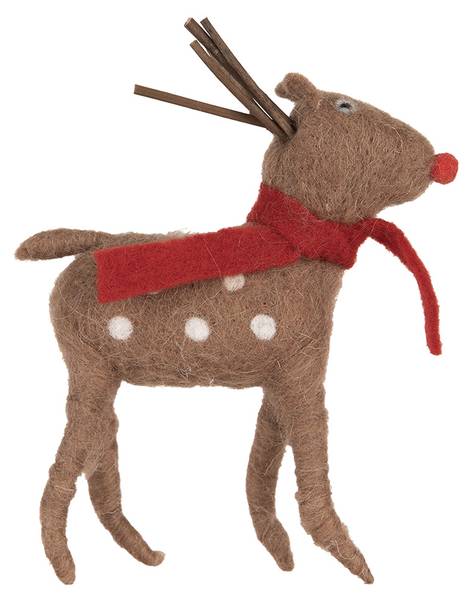 Dekorationsfigur Rentier Xmas&Robert Braun - Kunststoff - 4 x 19 x 14 cm