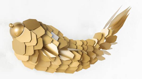 Wanddeko Küche Jec Gold - Metall - 70 x 34 x 10 cm