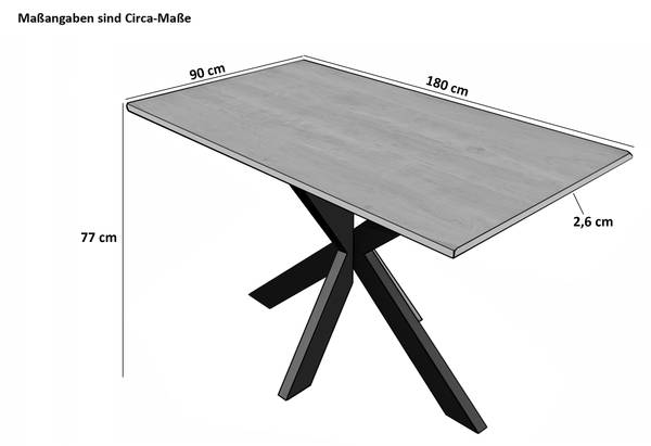 Esstisch DORA U 180 x 90 cm - Schwarz