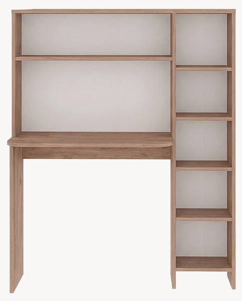 Schreibtisch mit Regal Onega Beige - Holzwerkstoff - 114 x 143 x 40 cm