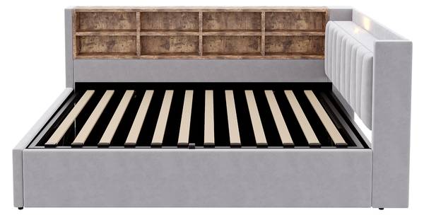 Kinderbett K-1535 Grau - Holzwerkstoff - 151 x 81 x 215 cm