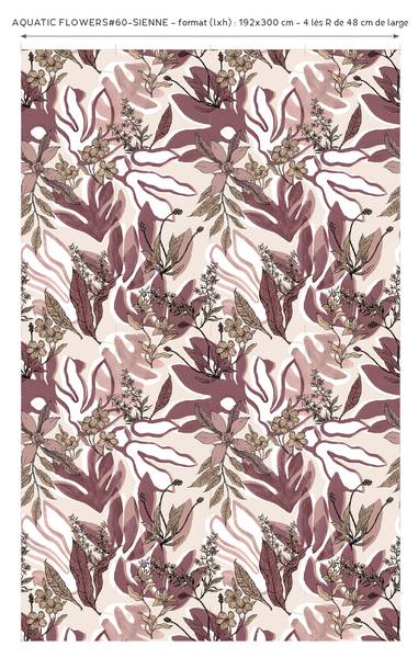 Panorama-Tapete  Aquatic Flowers Altrosa