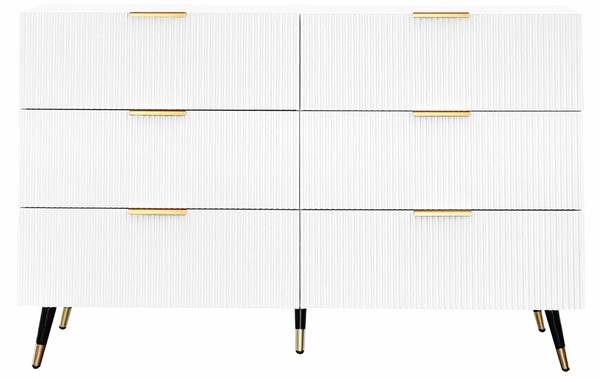 Sideboard Kommode WJM01 Weiß - Metall - Massivholz - 120 x 77 x 40 cm
