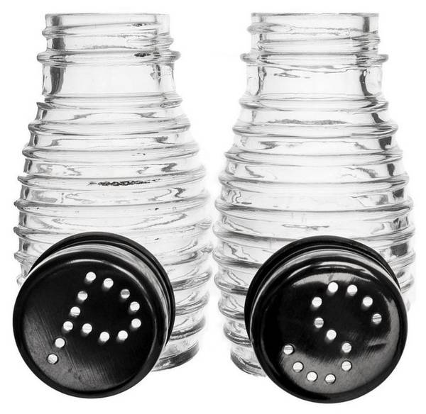 Salz- und Pfefferstreuer 2er Set Glas - Metall - 5 x 9 x 5 cm