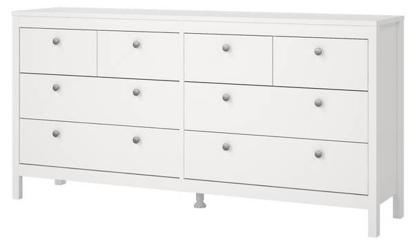 Kommode Madrid Weiß - Holz teilmassiv - 160 x 80 x 39 cm