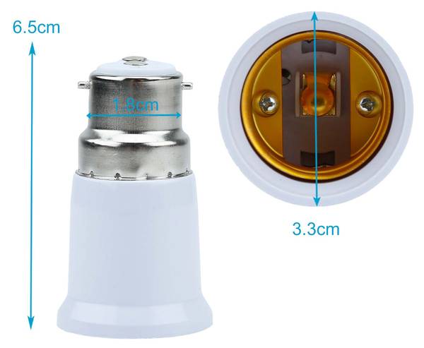 4x B22 auf E27 Lampensockel Adapter Weiß - Kunststoff - 4 x 11 x 14 cm