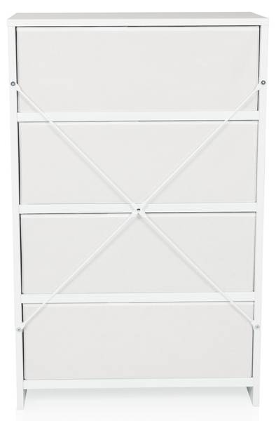 Kommode ESTORIA Weiß - Aluminium - 58 x 92 x 30 cm