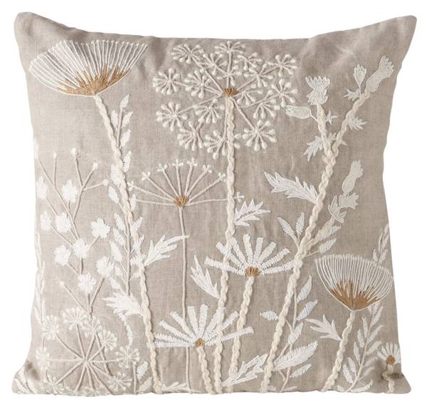 Zierkissen BLOMSTER Beige - Naturfaser - 45 x 3 x 45 cm