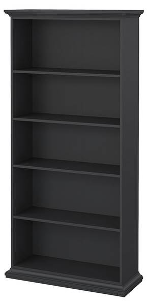 Boekenkast Venetië grijs - deels massief hout - 97 x 201 x 37 cm