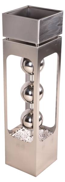 Pflanzsäule NIKLAS Silber - Metall - 25 x 100 x 25 cm