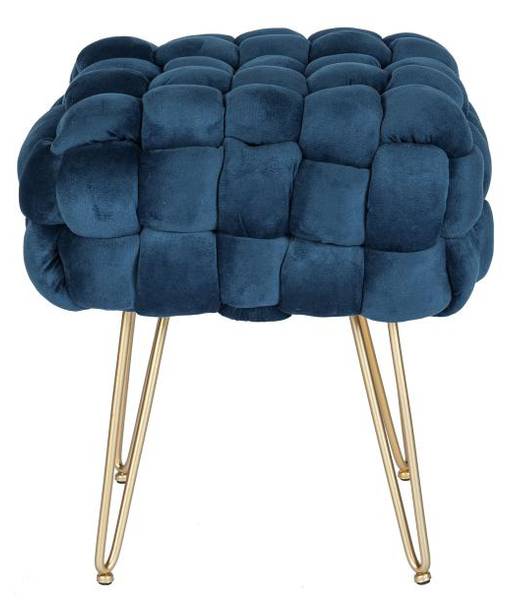 Hocker ESMEA Blau - Textil - 38 x 43 x 38 cm