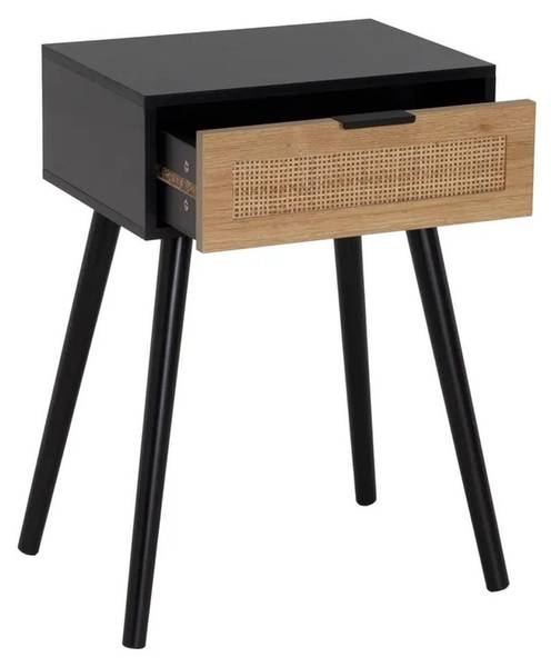 Nachttisch HH-806164 Schwarz - Braun - Holz teilmassiv - 9 x 48 x 31 cm